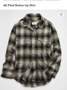 American Eagle Outfitters Plaid Jacket in Beige and Black